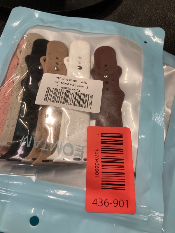 Photo 1 of 6 Pack Floral Engraved Silicone Bands Compatible for Apple Watch Band 38mm 40mm 41mm 42mm 44mm 45mm 46mm 49mm Women,Flower Sport Straps for iWatch Series 10 9 8 se Ultra 7 6 5 4 3 2