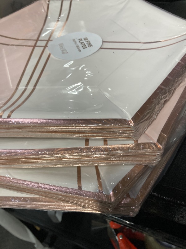 Photo 1 of ++4 PACK+++Silver Spoons Deco Collection Blush Pink Hexagon Disposable Paper Dinner Plates - 10.25" (Pack of 18) - Perfect for Weddings, Parties & Special Occasion