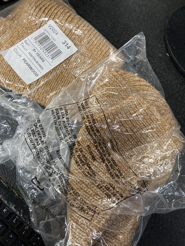 Photo 1 of ++2 PCS The Children's Place,Unisex Kids,Cold Weather Knit Beanie,Pearwood,5 Years,16 Years
