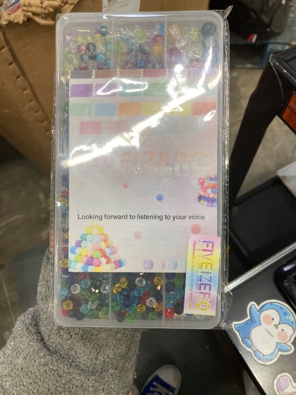 Photo 1 of 1076PCS FIVEIZERO Crystal Glass Beads for Jewelry Making, Assorted Rainbow Crackle, Faceted, Bicone and Teardrop Beads for Bracelets, Suncatchers and DIY Crafts