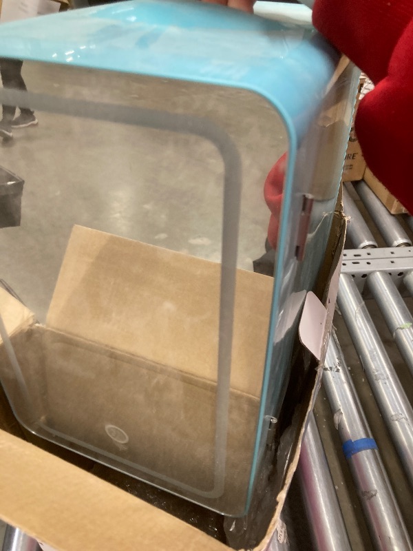 Photo 1 of **NOTE: CABLE NOT INCLUDED** YASHE Mini Fridge, 6 Liter/8 Can 110V AC/DC Portable Thermoelectric Cooler Refrigerators for Bedroom, Skincare, Beverage, Office, Dorm Room and Car, Blue