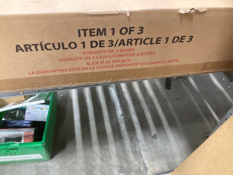 Photo 1 of **NOTE: ONE BOX OF THREE IS MISSING THE OTHER BOXES**** Backyard Discovery Belmont Cedar Wood Swing Set with Wave Slide, Play Deck, Rock Wall Ladder, Snack Bar Window, Shaded Picnic Area, Bench, Belt Swings, Trapeze, Sandbox Area, Canopy, Outdoor Playset