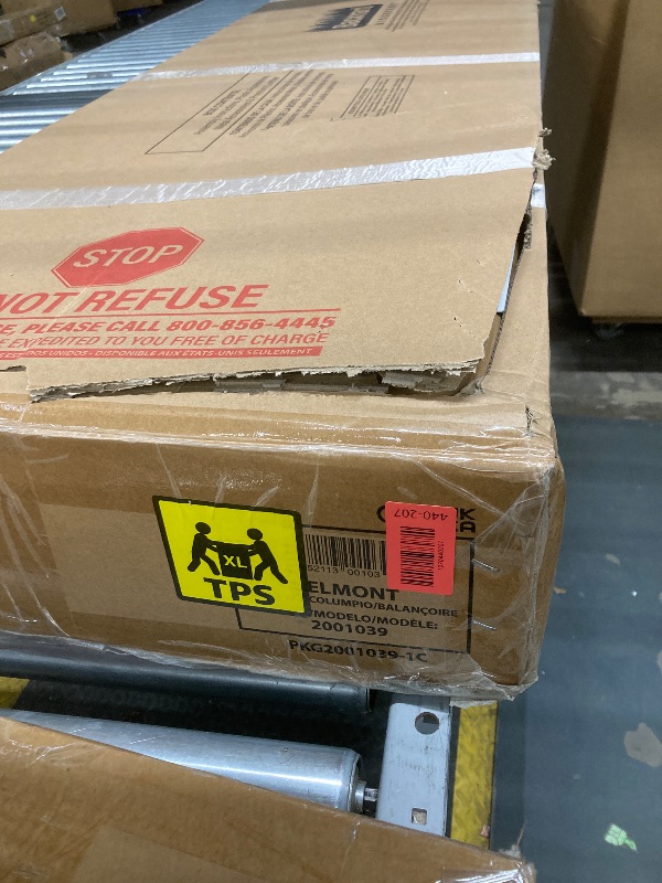 Photo 1 of **NOTE: ONE BOX OF THREE IS MISSING THE OTHER BOXES**** Backyard Discovery Belmont Cedar Wood Swing Set with Wave Slide, Play Deck, Rock Wall Ladder, Snack Bar Window, Shaded Picnic Area, Bench, Belt Swings, Trapeze, Sandbox Area, Canopy, Outdoor Playset