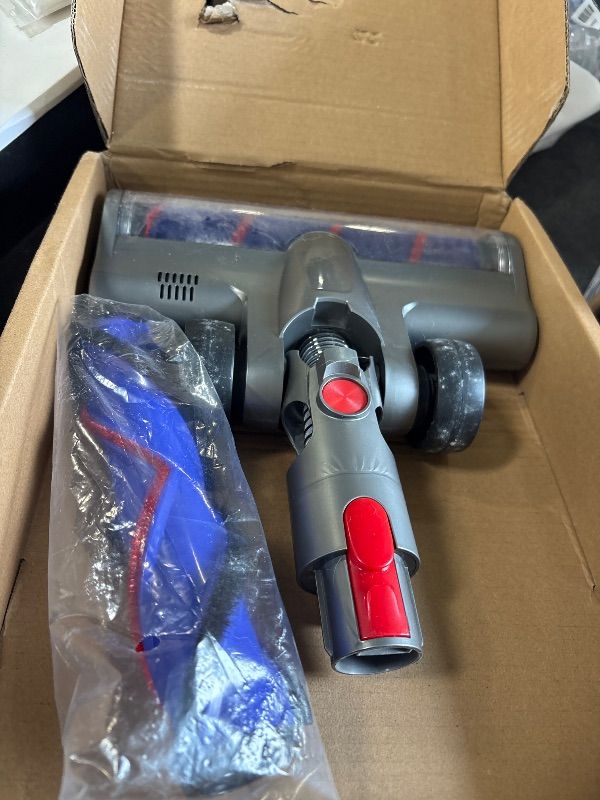 Photo 1 of **DAMAGED**
2 Brushes Vacuum Cleaner Head with Four Green LED Lights & Self-Standing Design, for V7/V8/V10/V11/V15, Quick-Release Motorized Brush Roll, Anti-Tangle for Hard Floor & Thin Carpets & Shaggy Carpet
