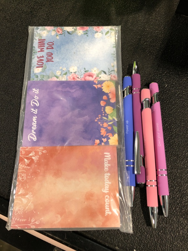 Photo 1 of ** sold as is, no refund/return** see comments!
Mr. Pen- Inspirational Sticky Notes and Stylus Pens, 20 Pack, 3" x 4" Sticky Notes, 8 Pads, 240 Sheets, 12 Black Ink Pens with Stylus Tips