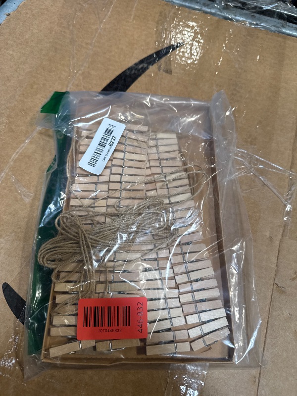 Photo 1 of 1.35 Inch Mini ClothesPins for Photo?100 Pcs? with 32 Feet Jute Twine?Mini Clothes Pins for Crafts,Wooden Small Clothes Pins for Pictures,Tiny Decorative Clothespins for Baby Shower(Natural Color)
