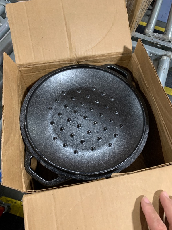 View 3 of **SMALL**Lodge 5 Quart Cast Iron Dutch Oven. Pre-Seasoned Pot with Lid and Dual Loop Handle
