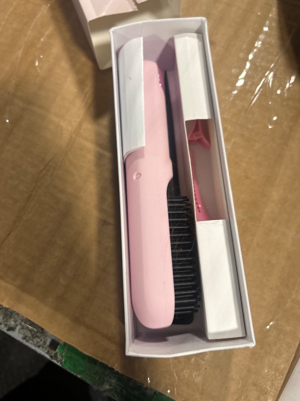 Photo 1 of ** missing type c charger**
Go Brush Pro 2026 Hair Straightener Brush 300 Million Negative Ionic Portable Hair Straightener Comb for Women with 4 Temps Fast Heating MCH Ceramic Coating Smooth Frizz Hair Light Pink