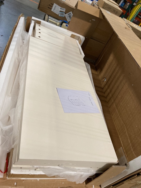 Photo 1 of ****MINOR DENT, PLEASE SEE PICTURE FOR REFERENCE***Concho Dresser for Bedroom with 5 Drawers, Wood Tall Chest of Drawers with Large Storage Space, Closet Storage Organizer for Living Room, Bedroom, Hallway, Closet, White