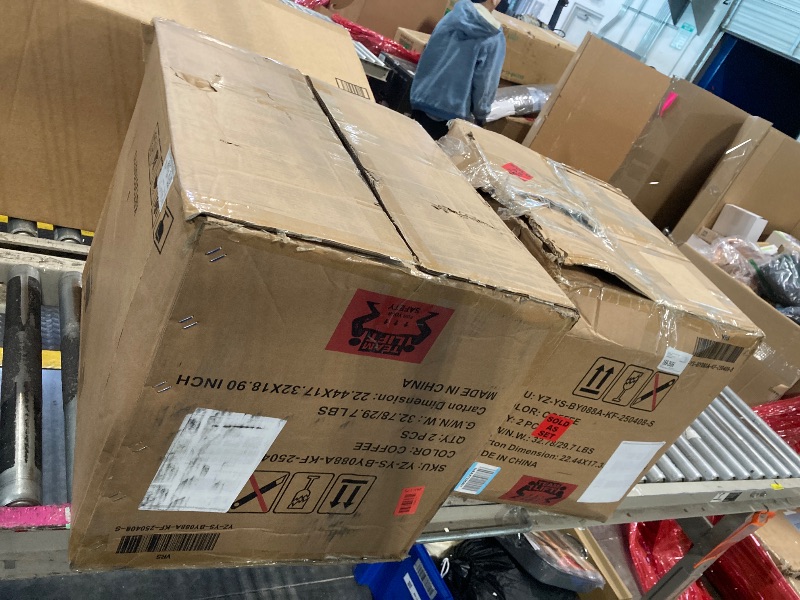 Photo 1 of ****2 BOXES***Shintenchi Swivel Bar Stools Set of 4, Adjustable Faux Leather Upholstered Swivel Counter Stools, Armless Bar Height Island Chairs with Back and Footrest, Brown