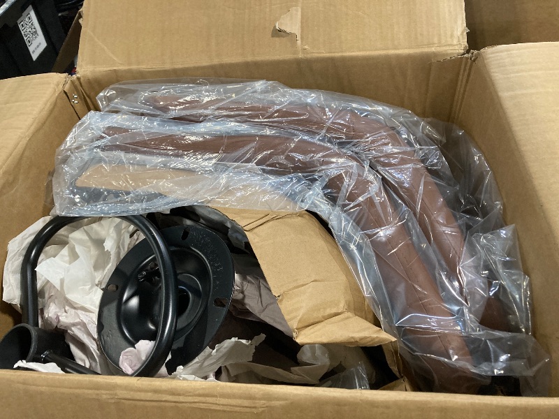 Photo 1 of ****2 BOXES***Shintenchi Swivel Bar Stools Set of 4, Adjustable Faux Leather Upholstered Swivel Counter Stools, Armless Bar Height Island Chairs with Back and Footrest, Brown