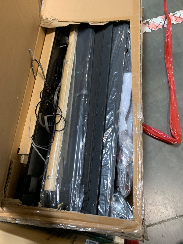 Photo 1 of ***MISSING HARDWARE***Rolanstar Twin Size Bed Frame, Storage Headboard with Charging Station and LED Lights, Upholstered Bed with Heavy Duty Wood Slats, No Box Spring Needed, Noise Free, Easy Assembly, Black