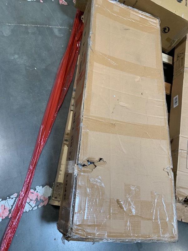 Photo 1 of ***MISSING HARDWARE***Rolanstar Twin Size Bed Frame, Storage Headboard with Charging Station and LED Lights, Upholstered Bed with Heavy Duty Wood Slats, No Box Spring Needed, Noise Free, Easy Assembly, Black