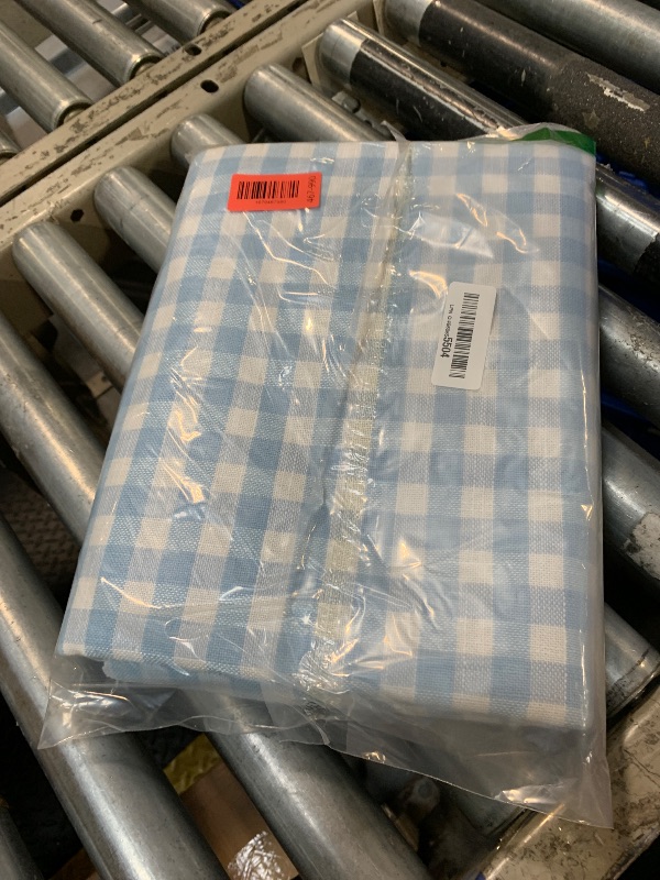 Photo 1 of ****FINAL SALE NOT RETURNS****
Botoutin Blue Gingham Tablecloth,Cotton Heavy Weight Ruffled Edge Table Cloth Washable Wrinkle Free Rustic Buffalo Plaid Table Cover for Dining, Kitchen, Party, Home 102 x 60 Inch