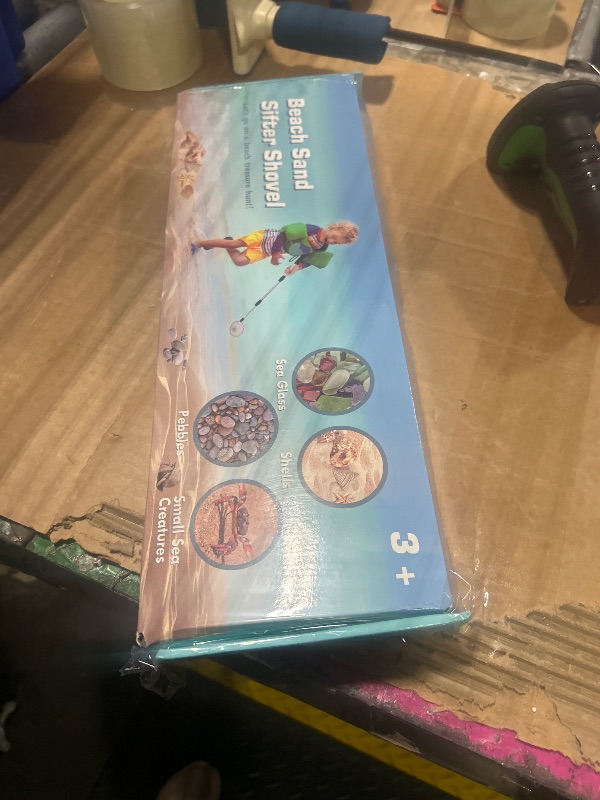 Photo 1 of ***MISSING SIFTERS*** zeeloopbee 2PCS Sand Sifter for The Beach, Beach Sand Scoop Adjustable, Shell Sifting Shovels Shell Scooper for Beach with Long Handle, Beach Shark Tooth Sifter for The Beach