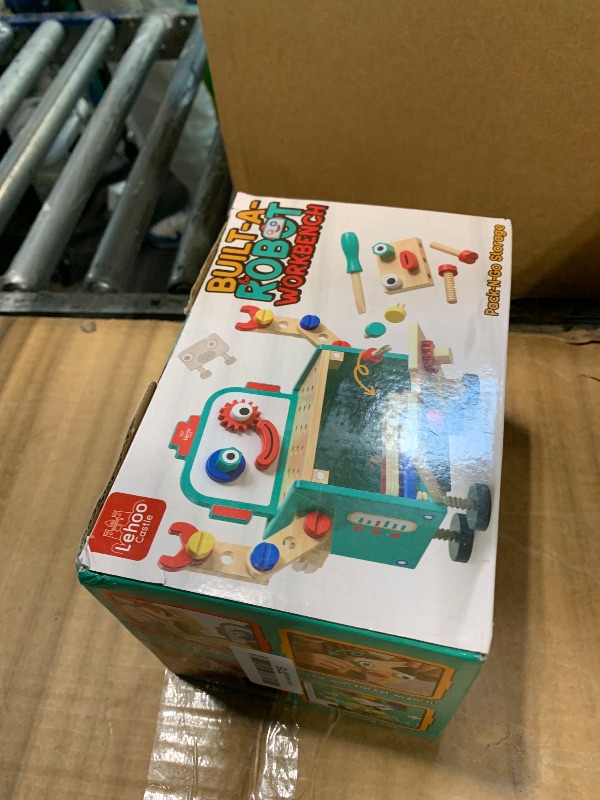 Photo 1 of ***MISSING PIECES*** Lehoo Castle Kids Tool Set, Wooden Mini Toddler Tool Bench with Blackboard, Robot Construction Toys with Hammer Wrench Screwdriver, STEM Learning Toys for Age 3-5, Birthday Gift for Boys & Girls