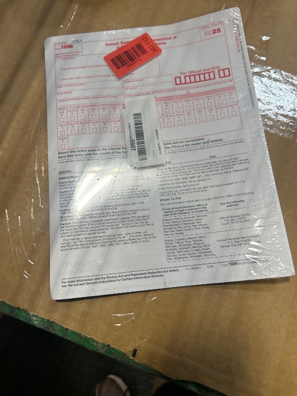 Photo 1 of 1096 Transmittal Tax Forms 2025. 10 Pack Laser 1096 Transmittal Summary Tax Forms 2025 Compatible with QuickBooks and Accounting Software, Use for 1099 NEC, MISC, INT, and Other 1099 Forms