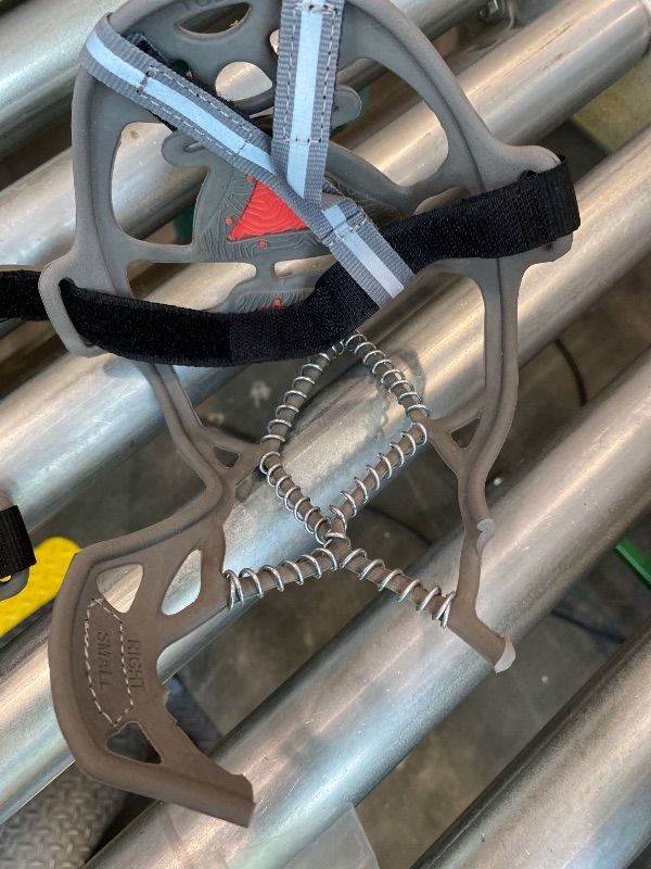 Photo 1 of ***MAJOR DAMAGE*** Yaktrax Run Traction Cleats for Snow and Ice, Gray/Red, Small (8161)