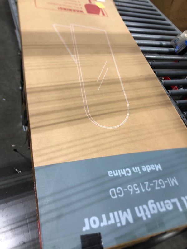 Photo 1 of *** SIMULAR TO PHOTO NOT EXACT!!!!Delma Full Length Mirror, Large Floor Mirror for Wall, Bedroom, Bathroom, Living Room with Aluminium Frame (Stand, Arch 56x15-Gold)
