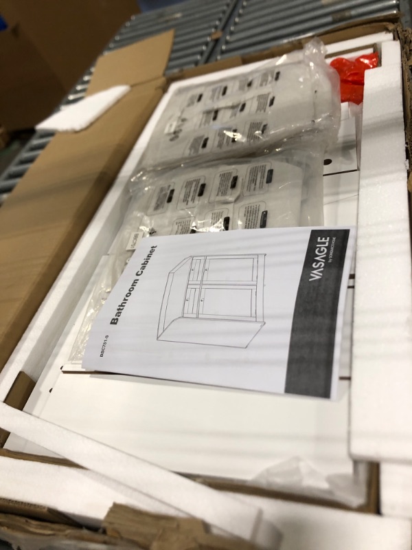 Photo 1 of **NOT EXACT BUT SIMULART*****31.5" H Small White Cabinet,Bathroom Storage Cabinets with Doors,Metal Floor Storage Cabinet,Short Cabinet