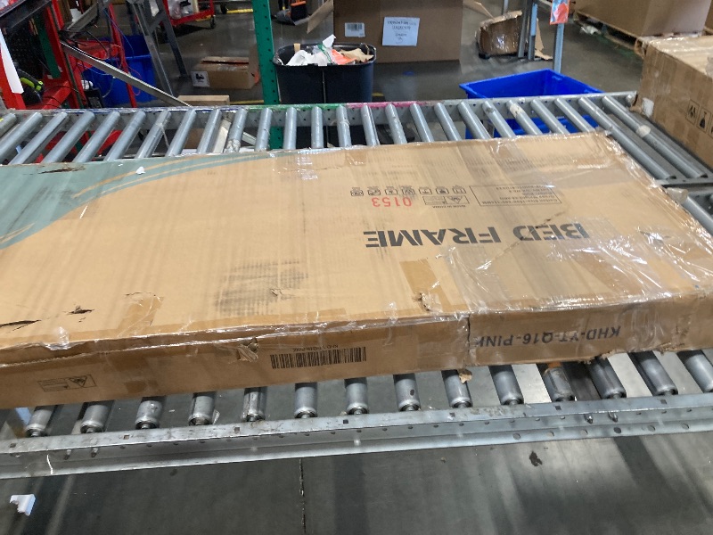 Photo 1 of ******PINK!!!!! **M,ISSING SCREWS
*********8Yaheetech Twin Bed Frames Metal Platform Bed with Headboard and Footboard No Box Spring Needed Easy Assembly,Under-Bed Space: 12.6''/Black/Twin Bed