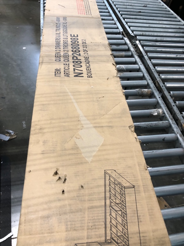 Photo 1 of ***MISSING INSTRUCTIONS AND SCREWS****Bellemave Queen Size Platform Bed, Linen Fabric Upholstered Platform Bed Frame with 2 Storage Drawers and 1 Twin XL Trundle, for Kids/Teen/Adults, Wooden Slats Support (Dark Gray, Linen)