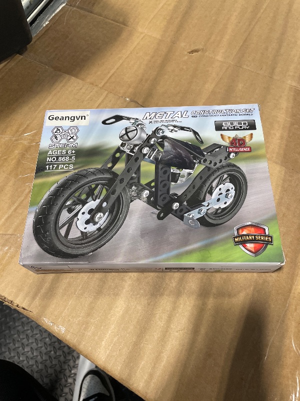 Photo 1 of **MISSING PARTS**
Metal Model Motorcycle Kits - 117 Pcs Erector Sets for Boys Age 8-12, Motobike Building Toys, STEM Kits for Kids Age 8-10, Assembly Car Project for 14 and Up, Gifts for 15 16 Year Old Boys and Adults