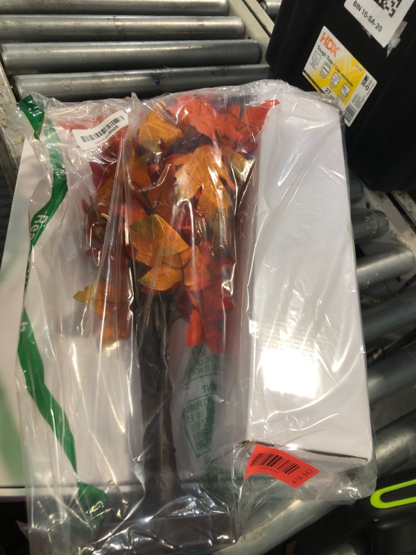 Photo 1 of [2 Pack] 24-inch Fall Lighted Maple Tree with Acorns, 48 LED Lights, Battery Operated Thanksgiving Table Centerpieces Decoration Artificial Tree for Home Fireplace Autumn Harvest Tabletop Indoor Decor