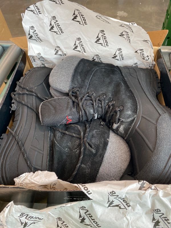 Photo 1 of *MINOR DAMAGE - USED*
NORTIV 8 Men's Insulated Waterproof Winter Snow Boots,Size 10,Black,TERREY-1M