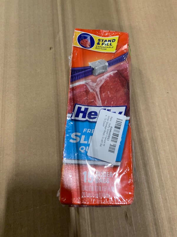 Photo 1 of *** 15 COUNT *** Hefty Slider Freezer Kitchen Storage Bags, Quart Size, 15 Count
