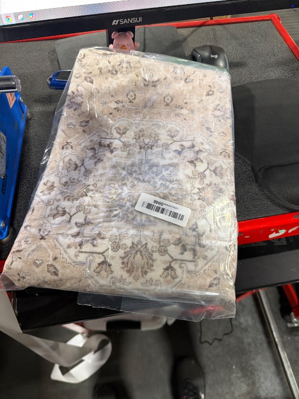 Photo 1 of ** SMALLER**
Hallway Washable Runner Rug : Vintage Soft Kitchen Laundry Runner with Non Slip Backing Farmhouse Entryway Living Room Floor Mat Stain Resistant Carpet for Bedroom Bathroom Distressed Beside Rug