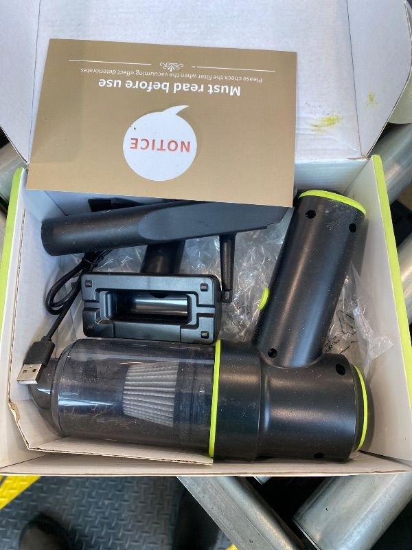 Photo 1 of ***VERY USED*** CODN Handheld Car Vacuum Portable Cordless 12000PA, 2 in 1 Handheld Vacuum Cleaner and Air Duster with Multi-Nozzles and LED Light, Mini Hand Held Vacuum Rechargeable for Home, Car, Office, Pet Hair