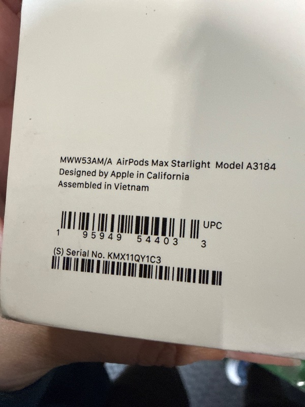 Photo 1 of ***CHARGING CABLE MISSING*** Apple AirPods Max Wireless Over-Ear Headphones, Pro-Level Active Noise Cancellation, Transparency Mode, Personalized Spatial Audio, USB-C Charging, Bluetooth Headphones for iPhone - Starlight