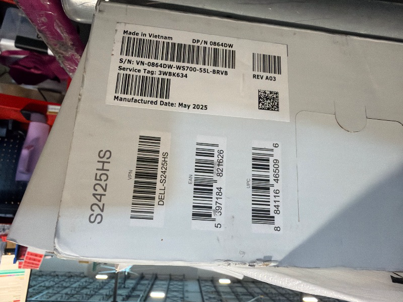 Photo 1 of **PARTS ONLY** Dell S2425HS Monitor - 23.8 Inch, FHD (1920x1080) Display, 100Hz Refresh Rate 1500:1 Contrast Ratio, TÜV Rheinland Eye Comfort 4 Star, Integrated 2x5W Speaker, Height/Tilt/Swivel/Pivot - Ash White