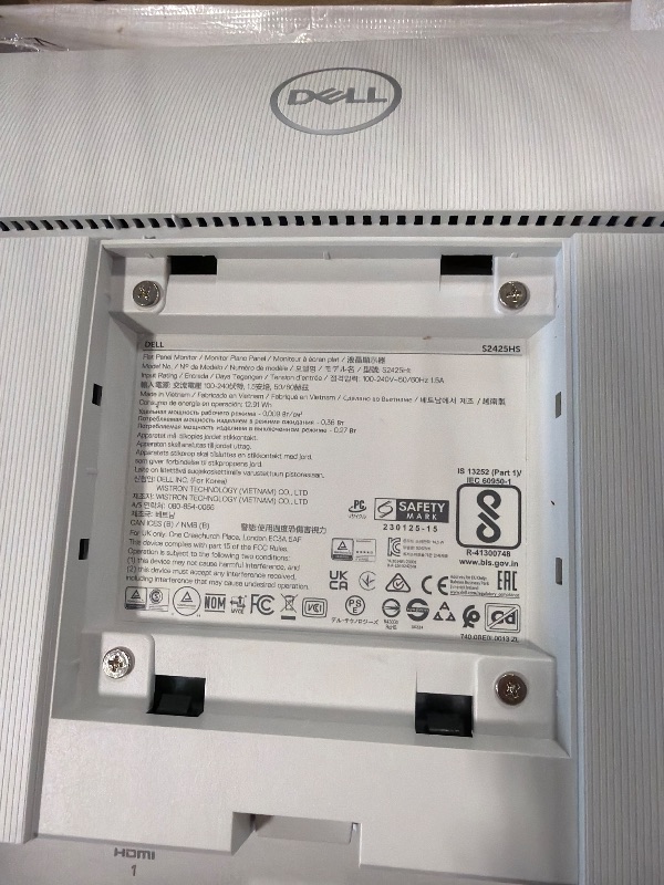 Photo 1 of **PARTS ONLY** Dell S2425HS Monitor - 23.8 Inch, FHD (1920x1080) Display, 100Hz Refresh Rate 1500:1 Contrast Ratio, TÜV Rheinland Eye Comfort 4 Star, Integrated 2x5W Speaker, Height/Tilt/Swivel/Pivot - Ash White