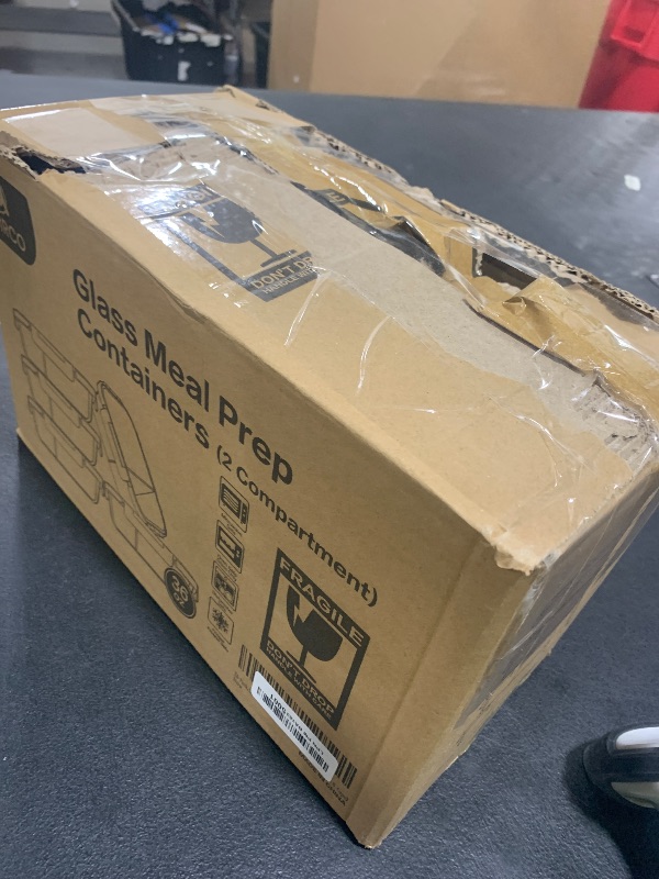 Photo 1 of [5-Pack,36 Oz]Glass Meal Prep Containers 2 Compartments Portion Control with Upgraded Snap Locking Lids Glass Food Storage Containers, Microwave, Oven, Freezer and Dishwasher (4.5 Cups)