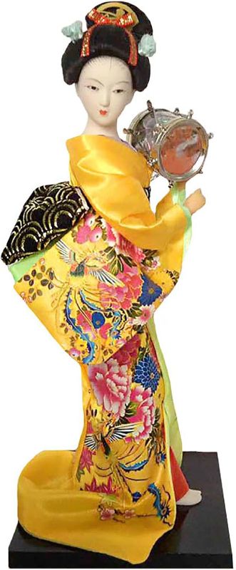 Photo 1 of 10inch Japanese Geisha Kimono Doll Colletible Asian Kimono Lady Statues Collectible Figurine Traditional Craft Ornaments for Shelf Cabinet Tabletop (Style 2)