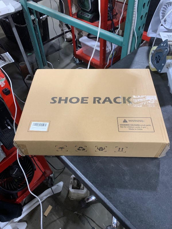 Photo 1 of 3-Tier Black Bamboo Shoe Rack for Entryway, Stackable | Foldable | Natural, Shoe Shelf Storage Organizer for Hallway Closet, Free Standing Shoe Racks for Indoor Outdoor