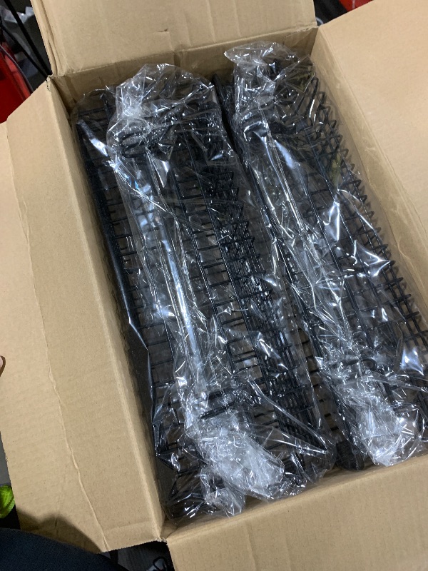 Photo 1 of 4 Pcs Metal Grid Wall Baskets with Hooks - Black Hanging Wire Basket Grid Wall Shelves - Multi Function Storage Organizer Plant Holder Shelf for Mesh Wall Grid Kitchen Organizing Display