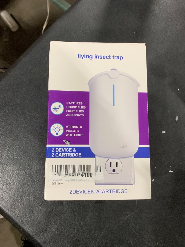 Photo 1 of 2 Flying Insect Traps & 2 Cartridges - Compatible with ZEVOM364A Refill - Plug in Fruit Fly Trap for Indoor - Bug Catcher for Gnats, House & Fruit Flies - Use in Any Room (2 Device & 2 Cartridges)