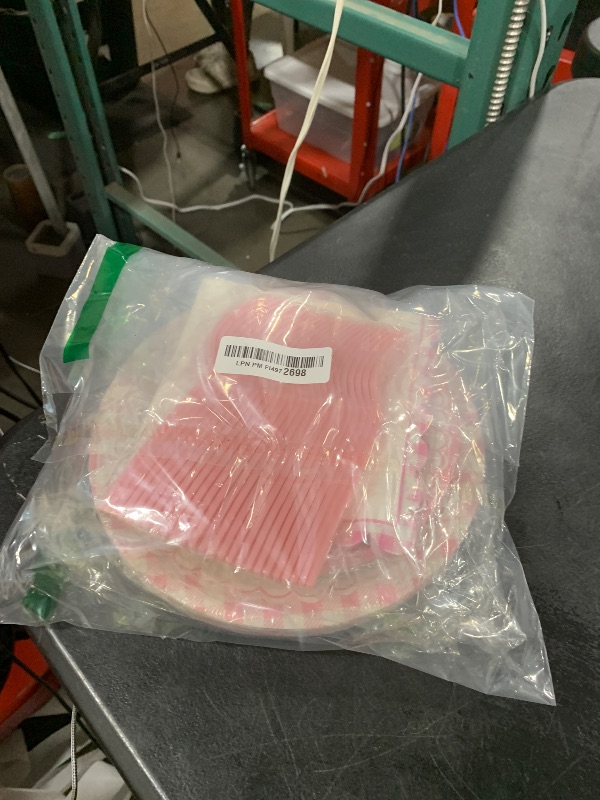 Photo 1 of 100 Pcs Pink Ribbon Bow Party Supplies Set - Serves 25, Watercolor Disposable Tableware, Includes Paper Plates, Napkins, Forks for Wedding, Bachelorette, Birthday, Girl’s Coquette-Style Themed Favors