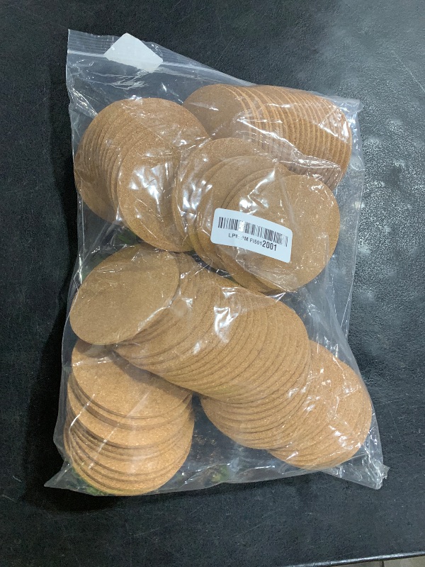 Photo 1 of 100 Pack Cork Coasters for Drinks, Absorbent Blank Saucers Blank Round for Laser Engraving, Hot Mug Safe & Non-Slip Surface Bulk DIY Coasters for Wedding, Coffee Bar, Home Decor for DIY, 90mm x 3mm