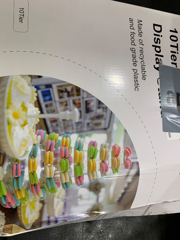 Photo 1 of 10 Tiers Macaron Tower Stand, Macaroon Tower Stand with Tongs Round Cupcake Cake Stand Desserts Display Holder Platter for Baby Shower, Birthday, Wedding, Party Decor (10-Tiers with Tongs)