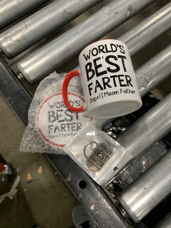 Photo 1 of "World's best farter oops! I mean Father" Mug, keychain and coaster