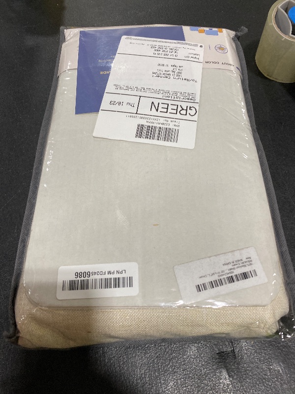 Photo 1 of 100% Blackout Shield Linen Blackout Curtains for Bedroom 84 Inches Long, Back Tab/Rod Pocket Living Room Drapes, Thermal Insulated Blackout Curtains 2 Panels Set, 50" W x 84" L, Cream