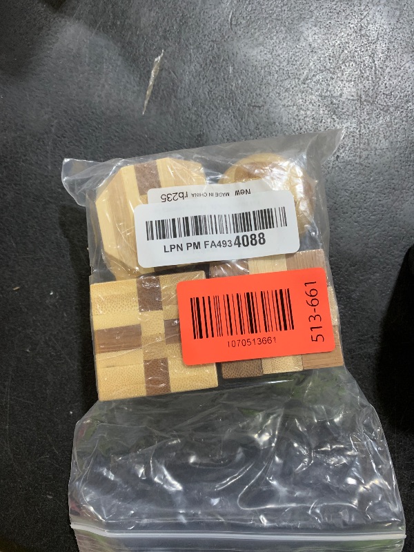 Photo 1 of 4 Pack Wooden Puzzle Games Brain Teasers Toy- 3D Puzzles for Teens and Adults - Wooden Logic Puzzle Wood Snake Cube Magic Cube Magic Ball Brain Teaser Intellectual Removing Assembling Toy