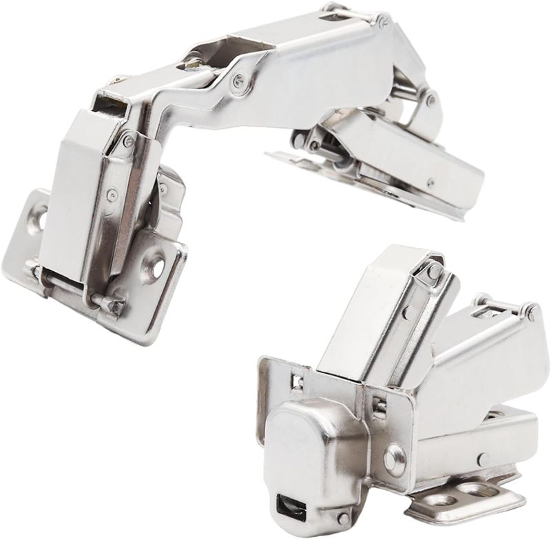 Photo 1 of 2Pcs 180 Degree Half Overlay Cabinet Hinges, Lazy Susan Hinge, Soft Close Hinge, Concealed Frameless Hydraulic Hinges for Corner, Kitchen, Cupboard, Door, Closets