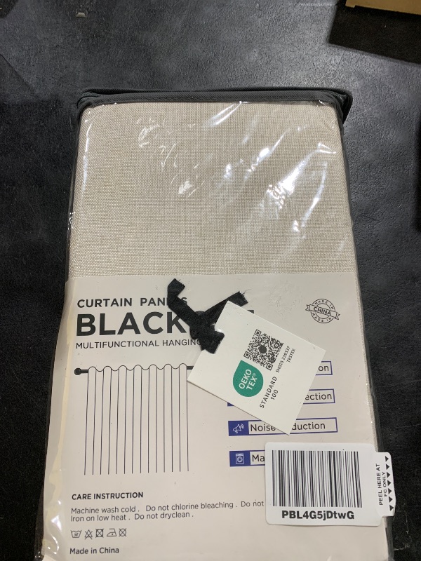 Photo 1 of 100% Blackout Shield Linen Blackout Curtains for Bedroom 84 Inches Long, Back Tab/Rod Pocket Living Room Drapes, Thermal Insulated Blackout Curtains 2 Panels Set, 50" W x 84" L, Cream