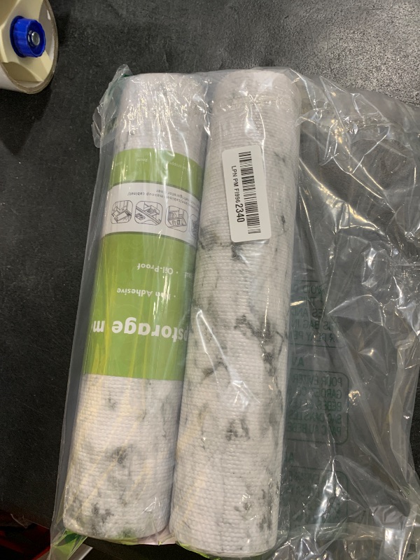 Photo 1 of 2 Rolls Cabinet Drawer and Shelf Liner: Non-Slip Shelf Liners,12 in x 20 ft White Marble Pattern Waterproof Bathroom Refrigerator Drawer Liner Cupboard Liner for Kitchen Cabinets,Cookware and Dishware