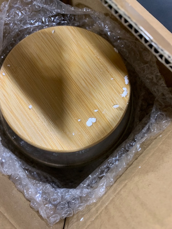 Photo 1 of 1 Gallon Glass Large Jar with Airtight Bamboo Lid - Strong Clear Borosilicate Canister for Kitchen Food Storage Organizing, Terrarium, Pantry Decorative Container & Laundry Room - Pack of 1